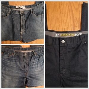 3 Pair Of Men's Jeans. All EUC Size 44×25.Could Hem Into Shorts. 2 Levi's 1 Lee